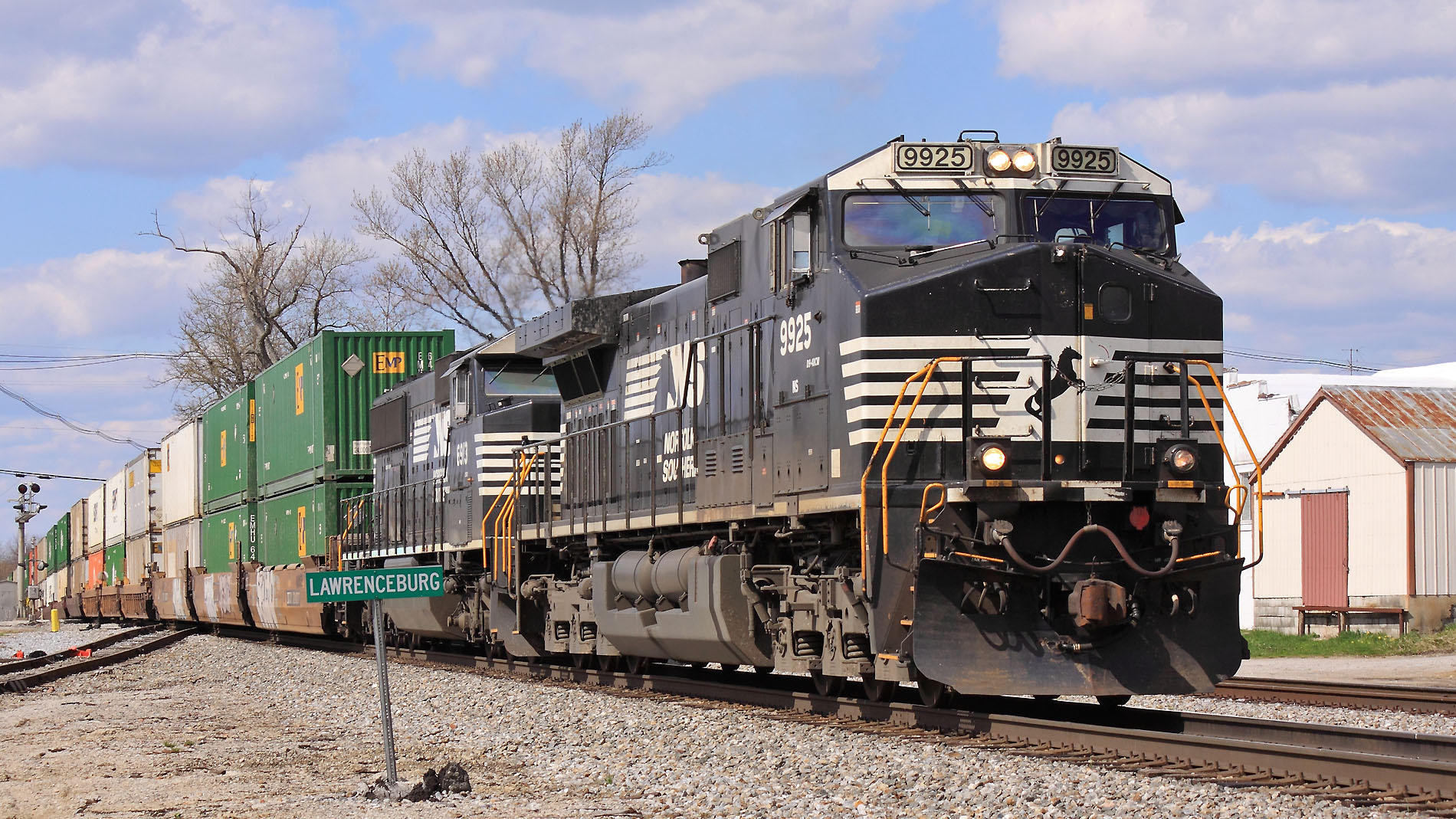 NS 285 races through Lawrenceburg on a cold April afternoon 