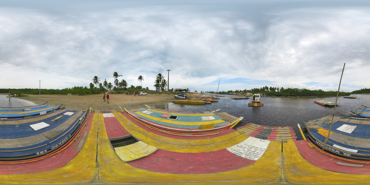 Ferry at Barra de Cunhau, Rio Grande do Norte, Brazil