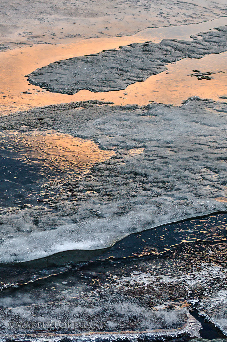 Sunset on ice, Sweden 2014