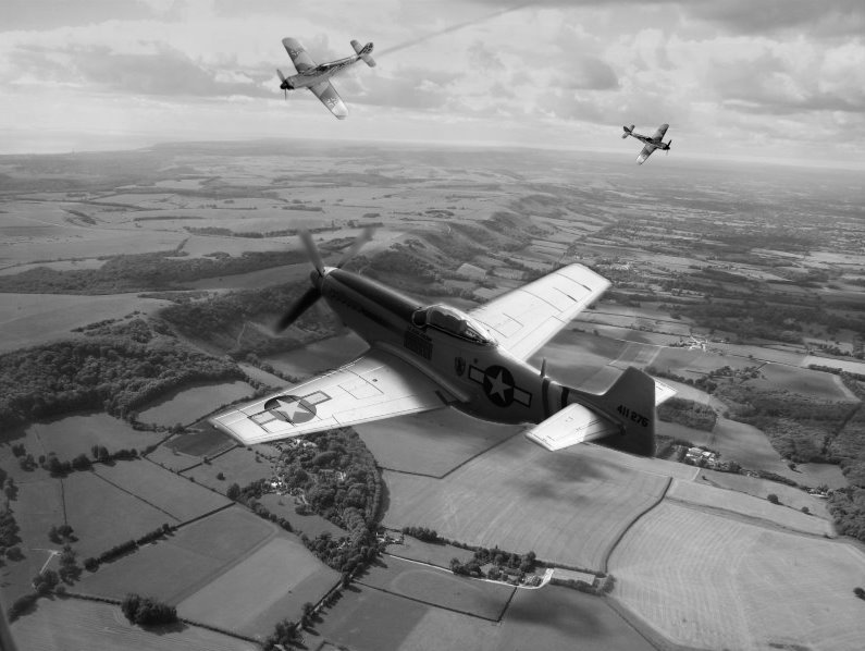 Mustang tangling with two FW190s over W. Sussex. Photo Shop.jpg