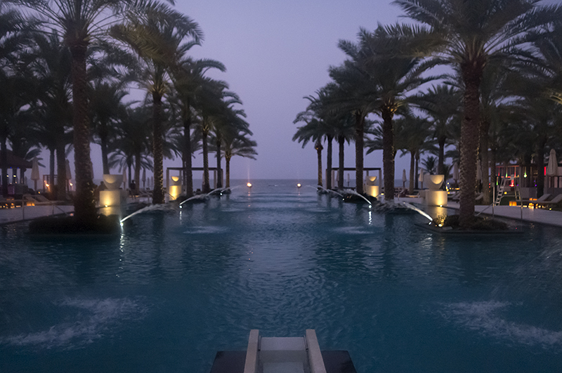 The pool at night