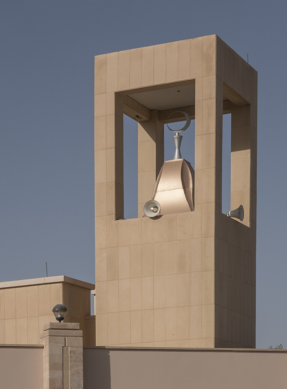 Unusual minaret, residential area