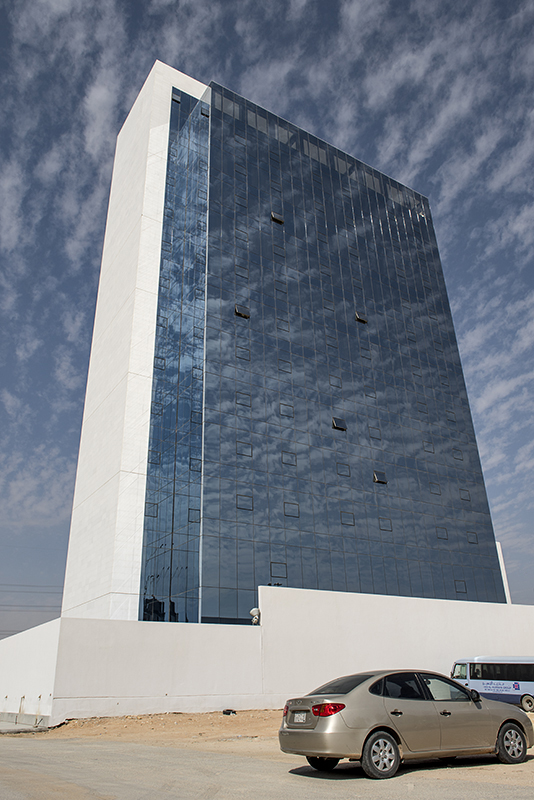 Cloudy building