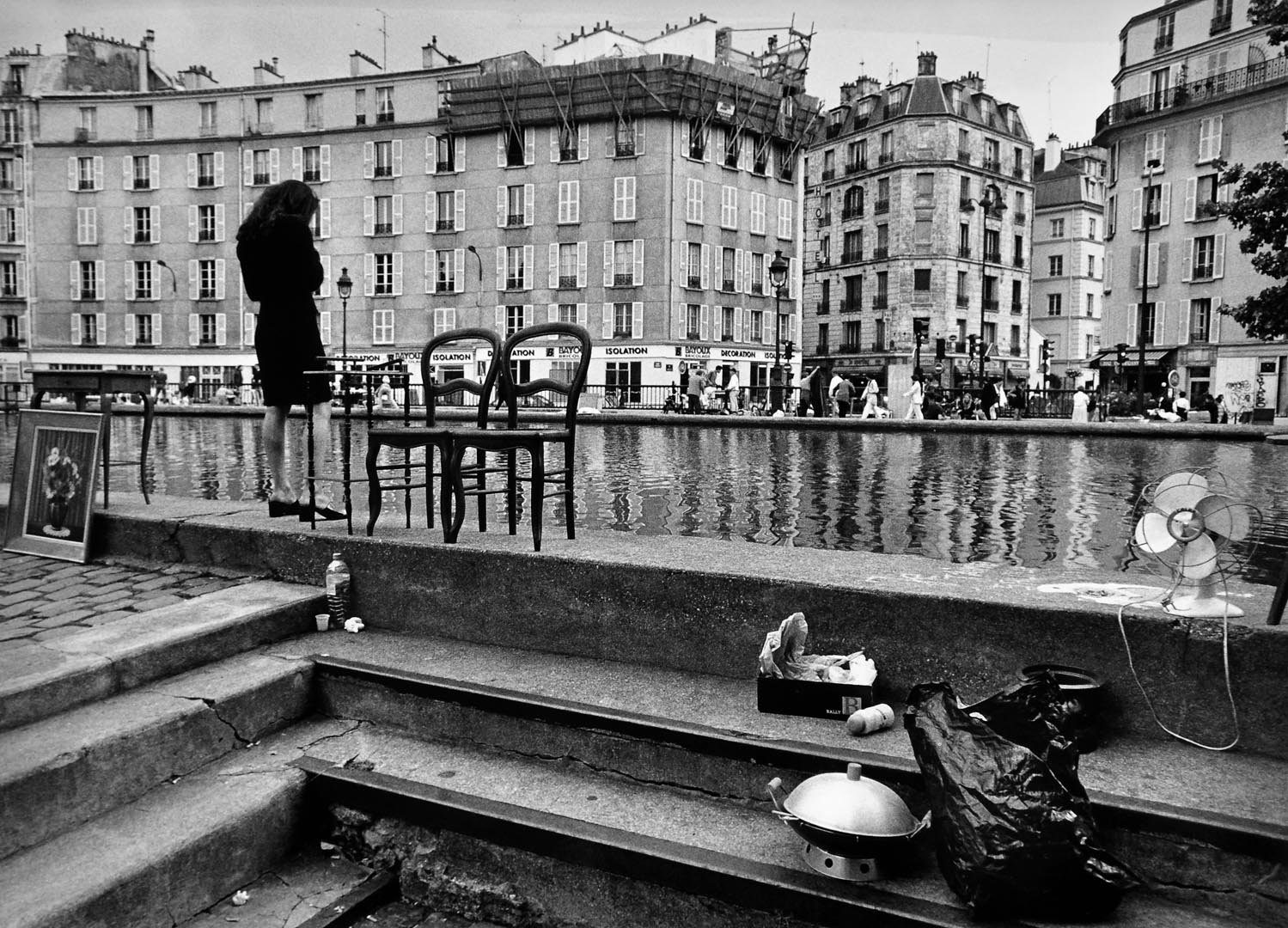 Canal Saint Martin; in the 1990s (Canon A1 and Canon FD 35/2.8)