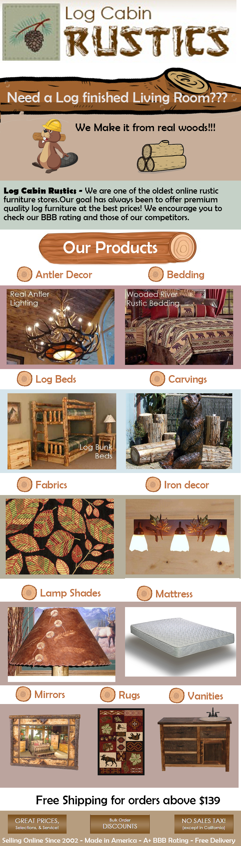 Log Cabin Rustics Infographics