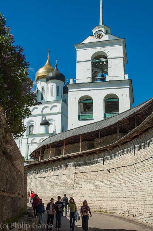 Inside Pskov's riverside Kremlin (fortress)