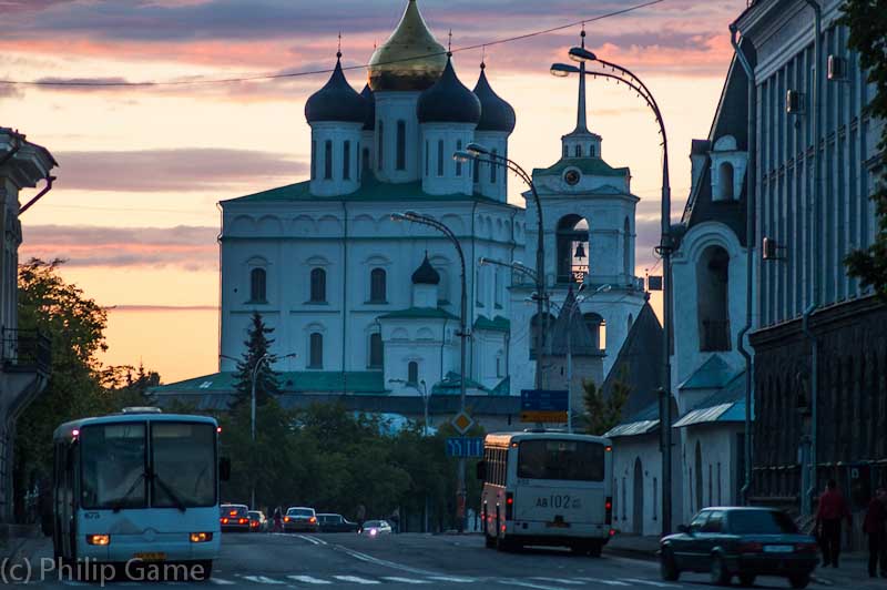 Sunset over Pskov