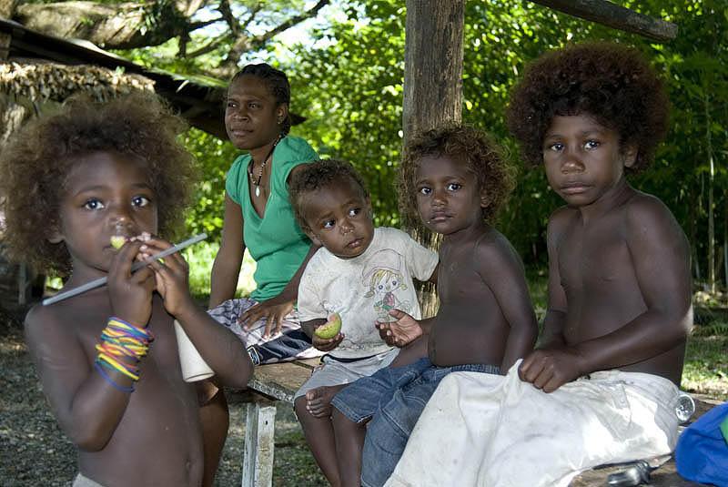 Children in rural Guadalcanal