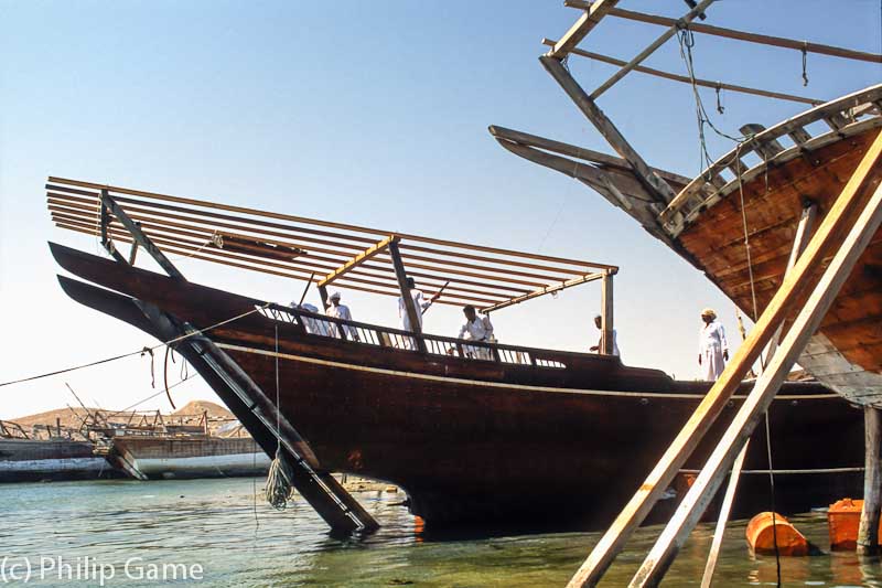 Traditional dhow-building yard at Sur, once a slave-trading port