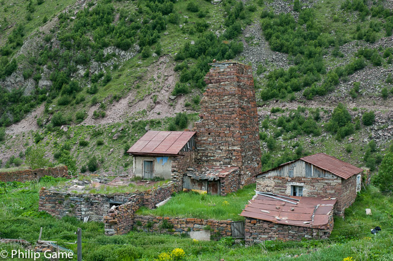 Abandoned homes of an Ossetian village in the Truso Valley