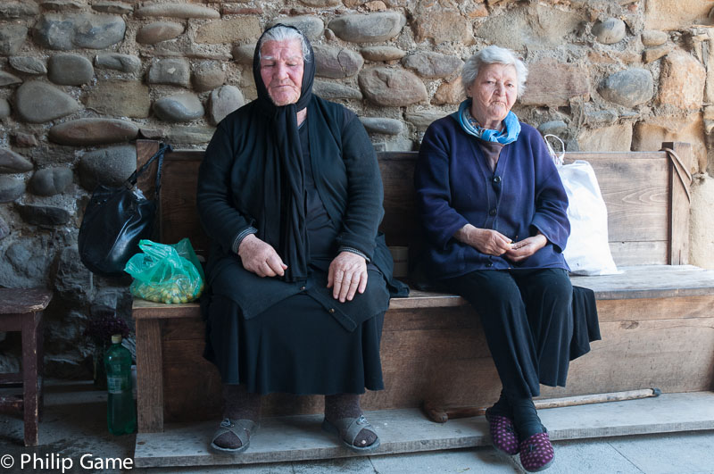 Elderly women soliciting alms at Mtskheta