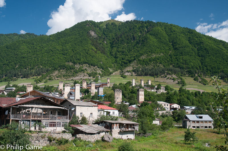 Mestia, 'capital' of the Svaneti region, with the distinctive stone towers