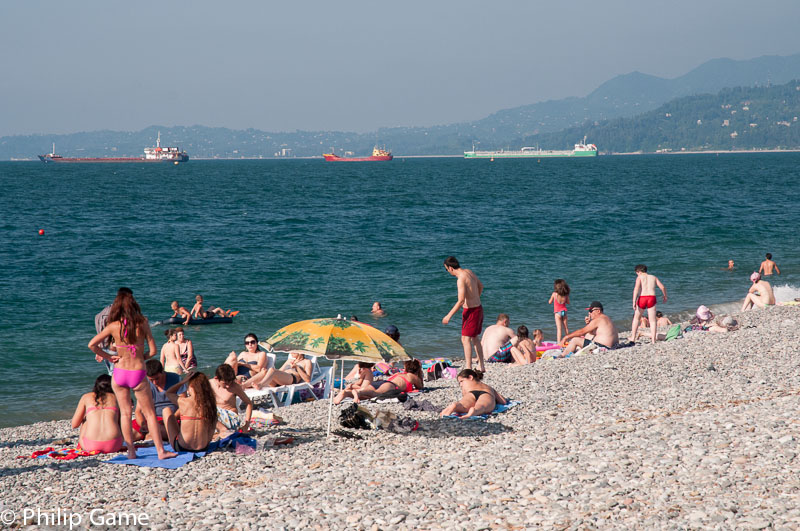 Black Sea beach on Batumi Boulevard