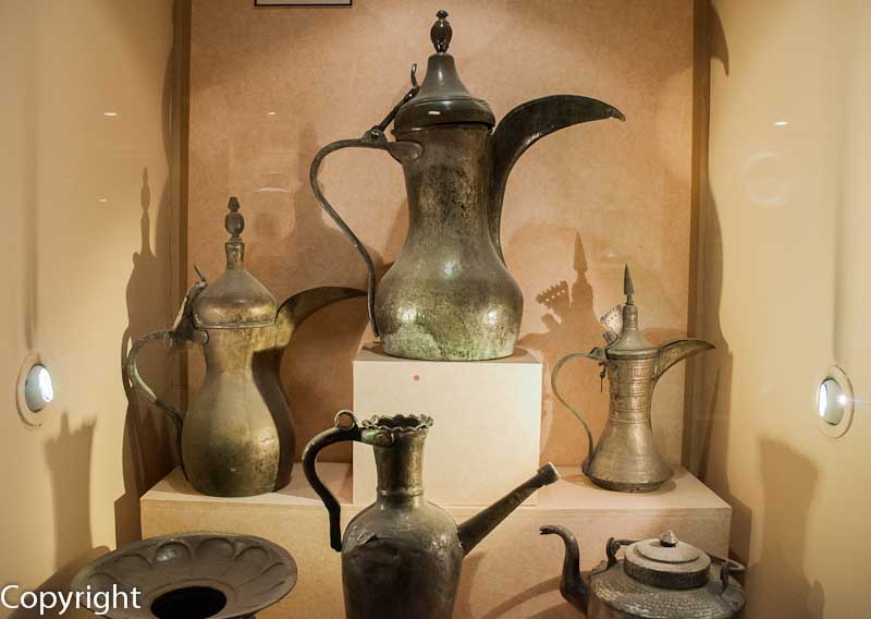 Traditional coffee pots, emblematic of hospitality in the Gulf