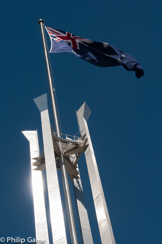 Flying the flag, Parliament House, Canberra