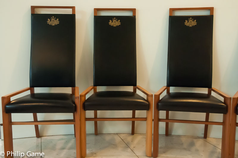 Official chairs at Parliament House, Canberra