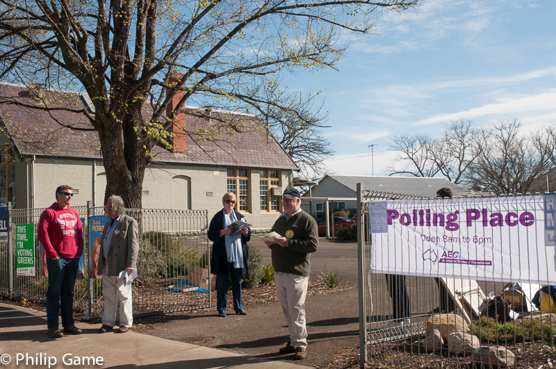 Polling day at the primary school in Lancefield