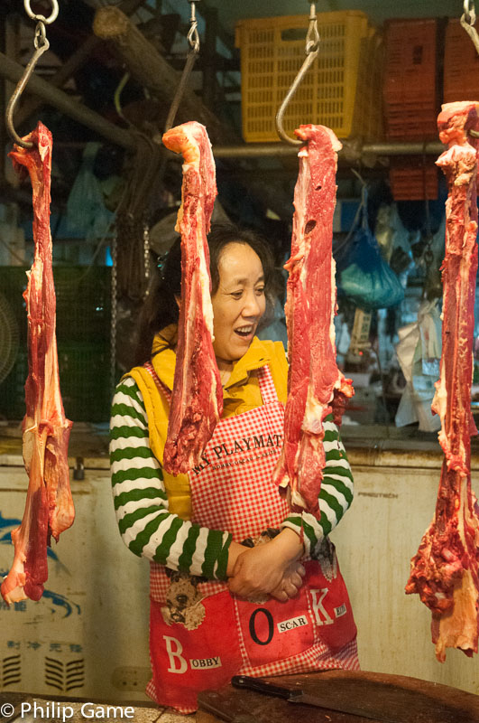 Butchery staff, Chengdu, China