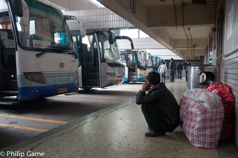 Time to move on... at Xiannanmen bus station