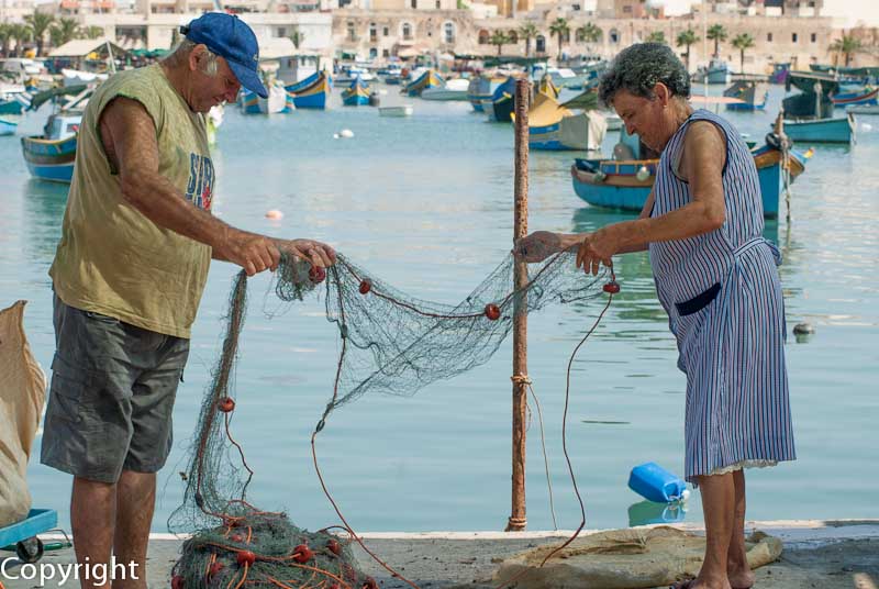 Tidying the nets, Marsaxlokk