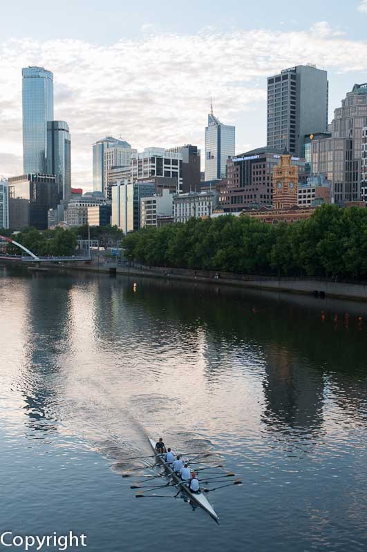 Evening on the Yarra, from Princes Bridge