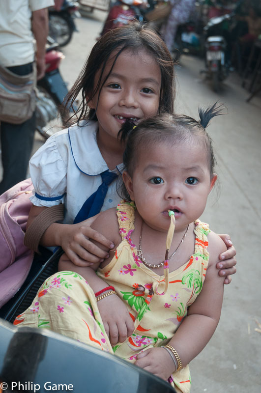 Children, downtown Kratie, Cambodia