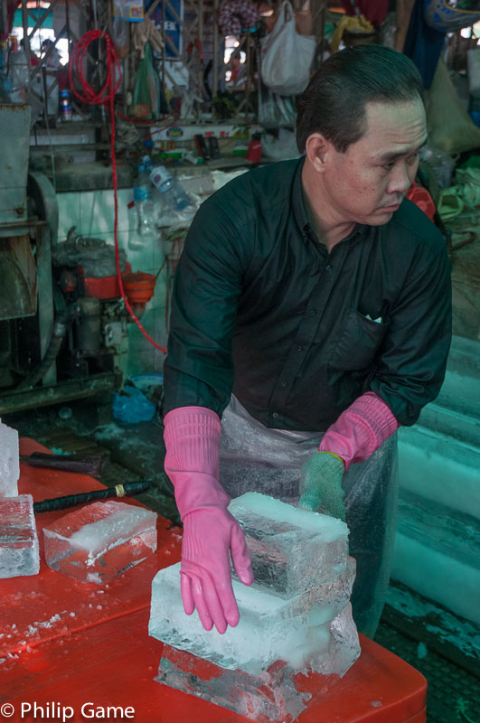 Iceman working at the Central Market