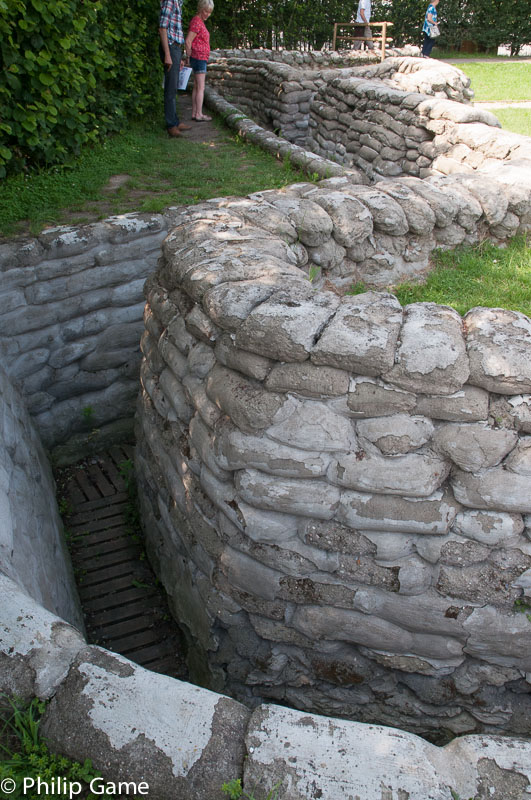 Restored British trench within the town of Ypres