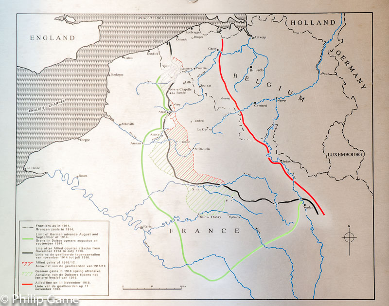 Map of the Western Front at Tyne Cot