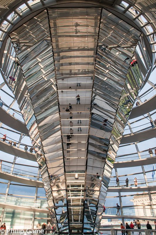 Inside the dome of the Bundestag (the rebuilt Reichstag)