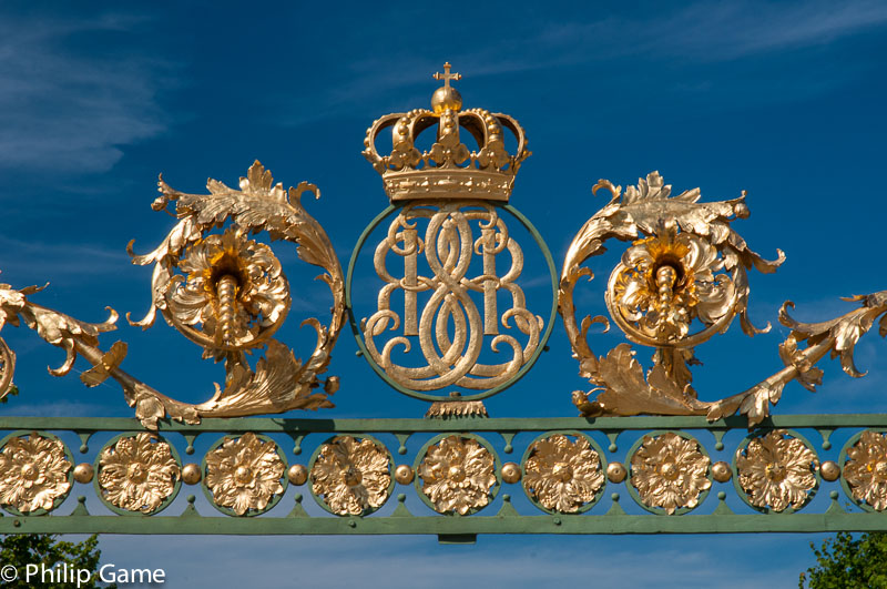 The royal crest at Drottningholm