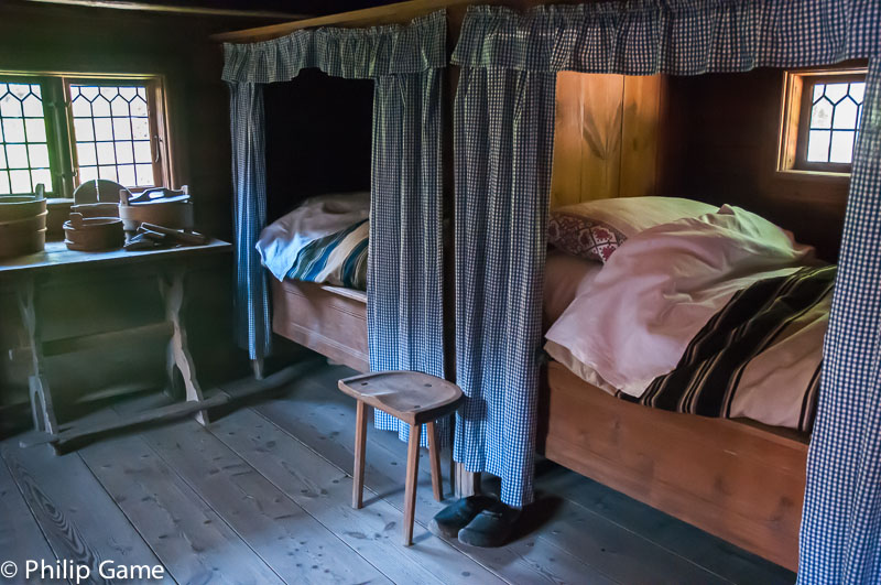 Enclosed beds in a farmstead at Skansen