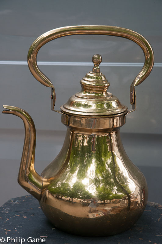 Polished brassware at the flea market