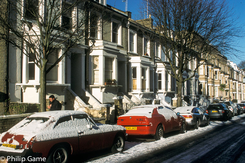 Terrace houses in winter, Hampstead