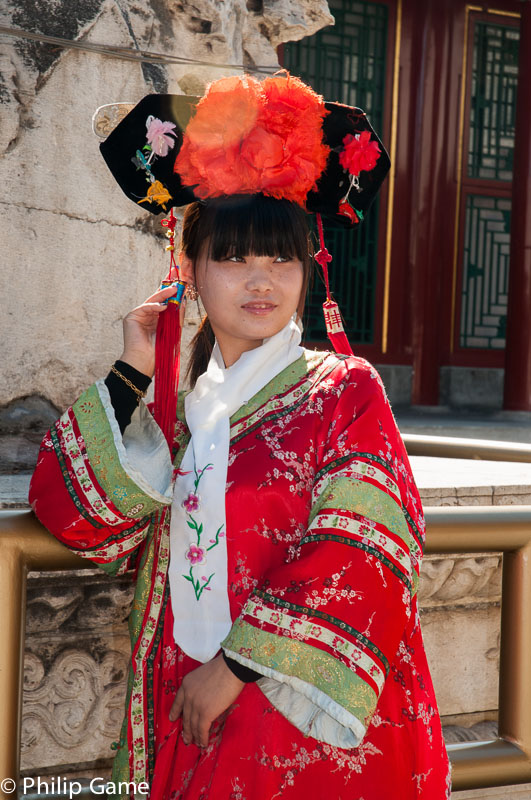 Posing in imperial court costume, Summer Palace