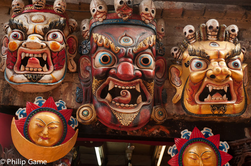 Demonic masks displayed for sale