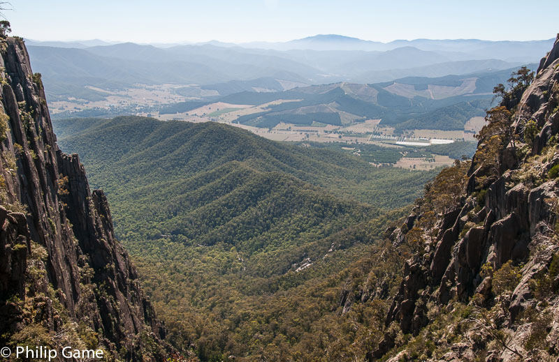 Looking out over the valleys from the Chalet, Mt Buffalo