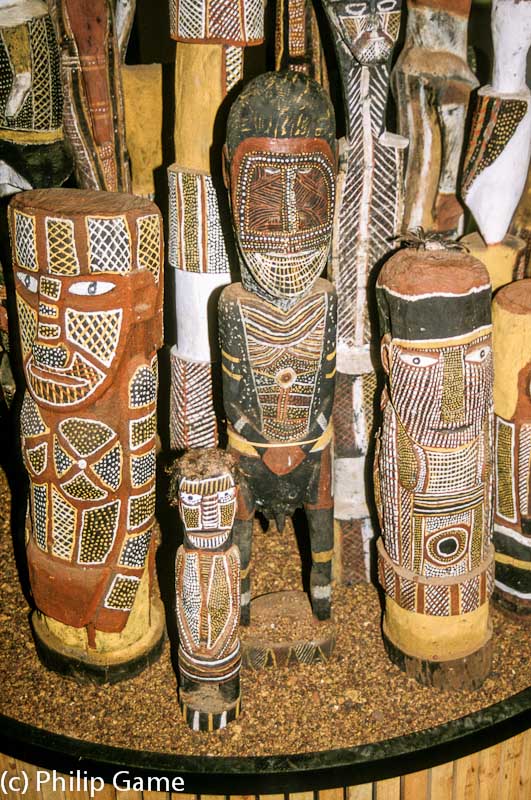A display of Pukamani grave poles