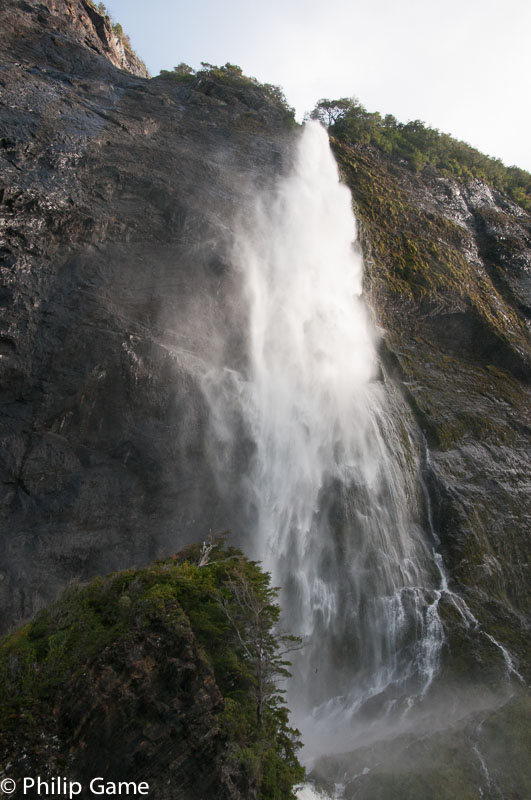 Waterfall tumbling into the fiord