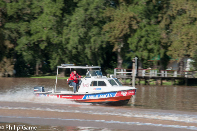 Ambulance speed boat. 