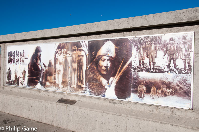 Civic mural depicting the lost Selk'nam people
