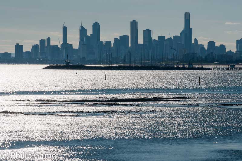 From a distance: the city seen beyond Port Phillip Bay