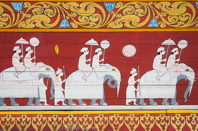 Mural inside the Temple of the Tooth, Kandy