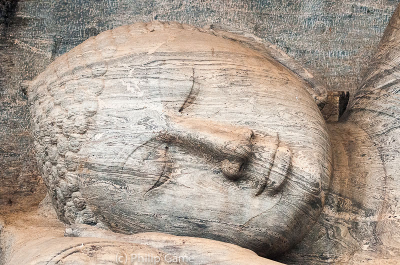 Sleeping Buddha carved from solid granite, Polonnaruwa