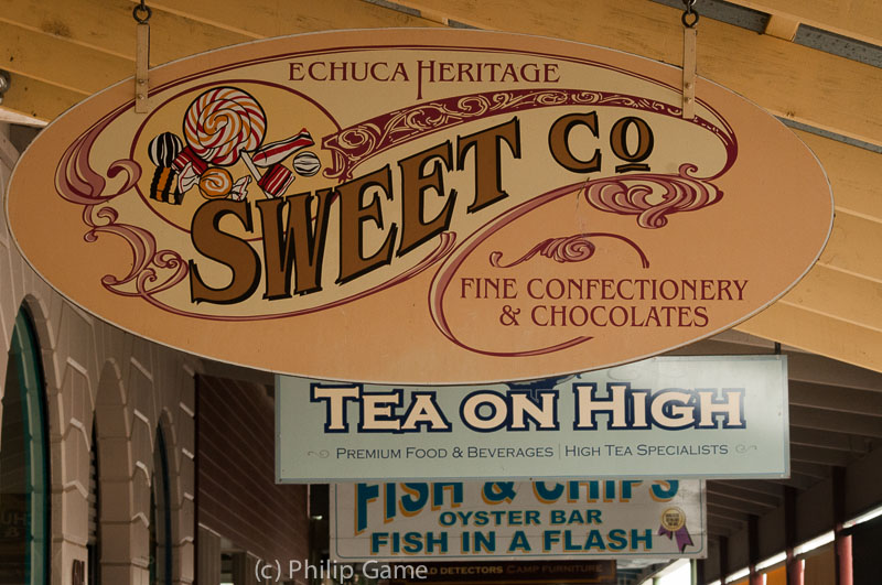 Shop signs in High Street, Echuca