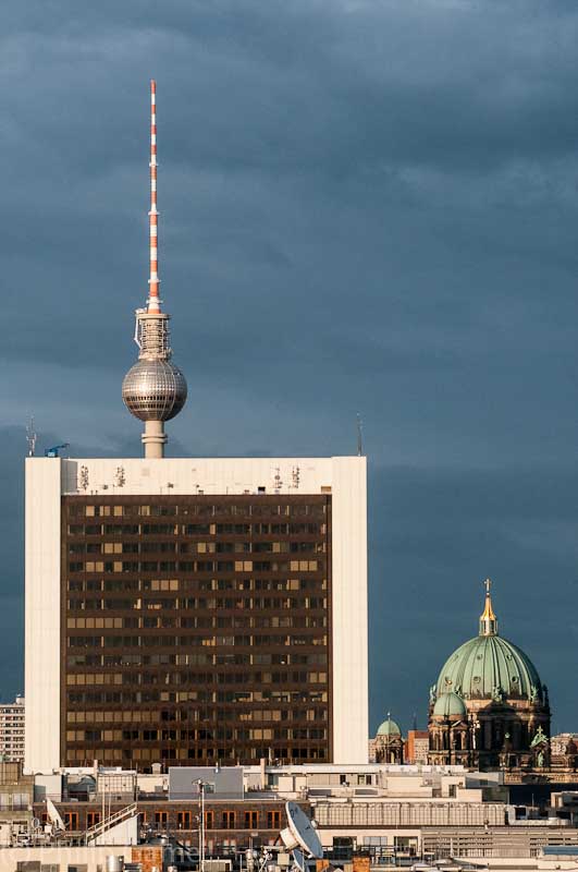 A contrast in styles: skyline looking east from the roof of the Bundestag