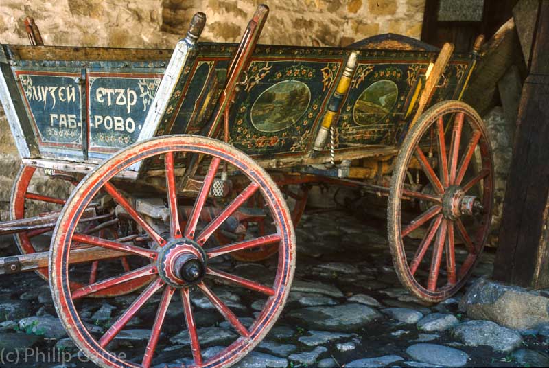 Traditional farm wagon at a folk museum