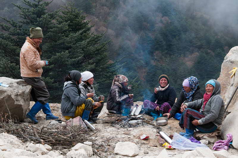 All-woman road gang takes a break