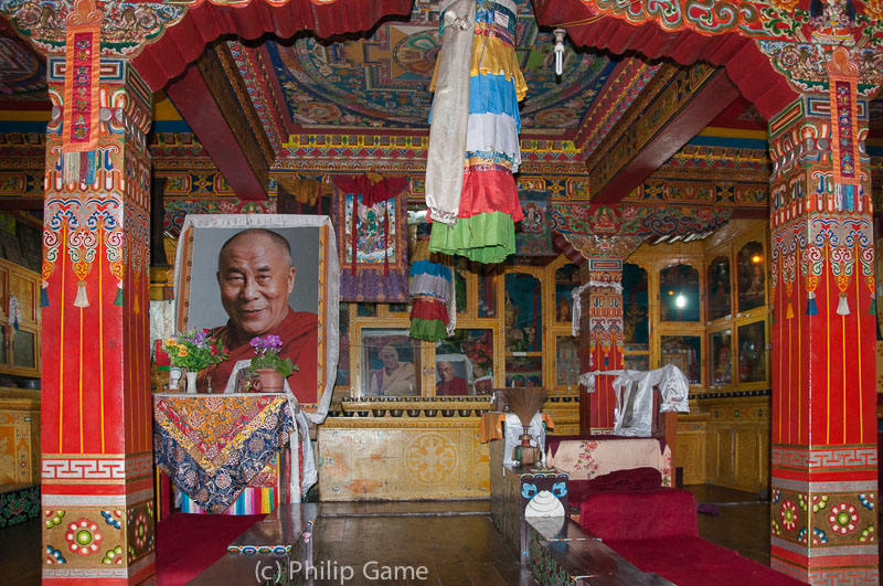 Inside Gyangong Ani Gompa (Buddhist nunnery)