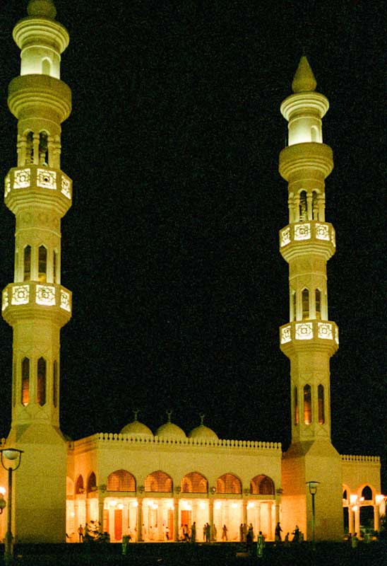 A mosque at night, Abu Dhabi